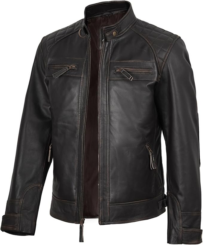 Men's Leather Jacket – Grey