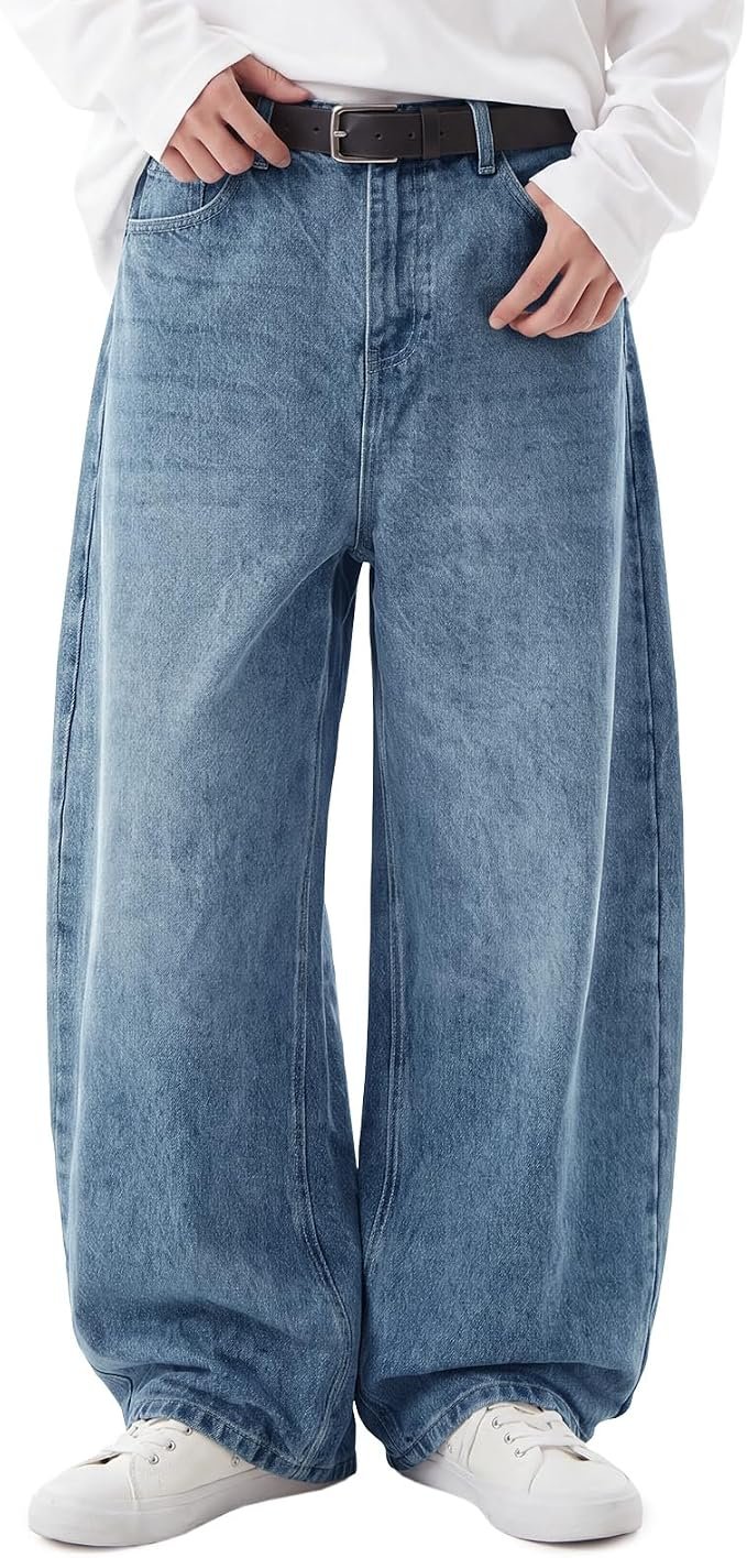 Men's Wide Leg Jeans – Grey