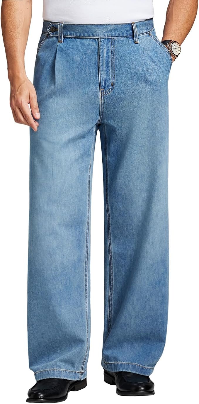 Men's Wide Leg Jeans – Navy