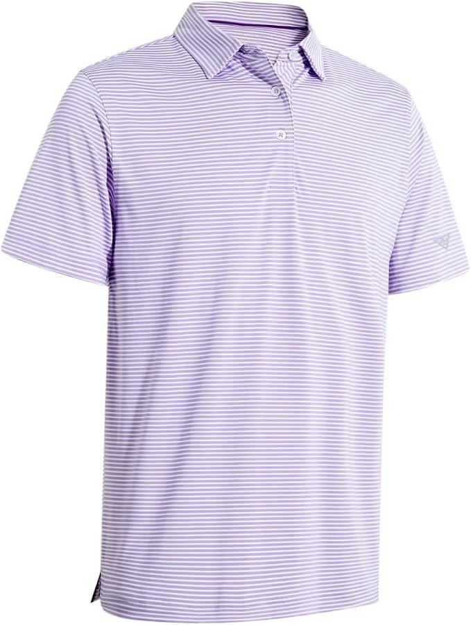 Men's Striped Polo Shirt – Grey