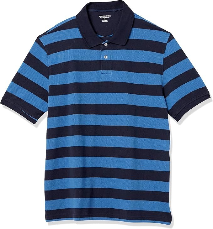 Men's Striped Polo Shirt – Navy